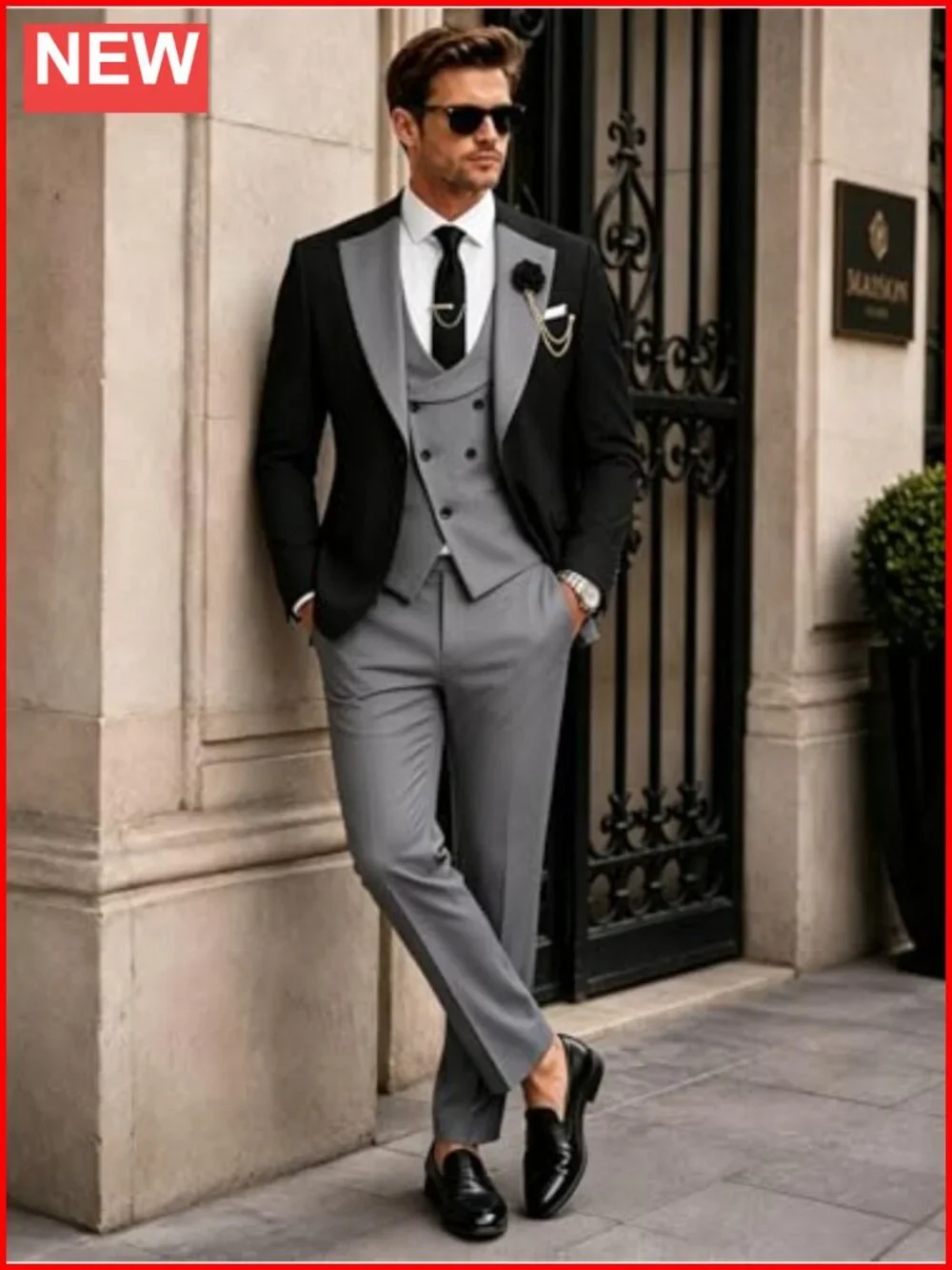 Men's 3 Piece Slim Fit Suit Blazer Vest Pants Set Formal Wedding Prom